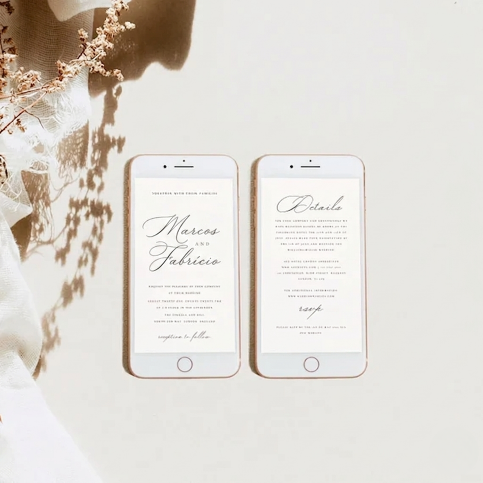 Mockup convite digital no celular